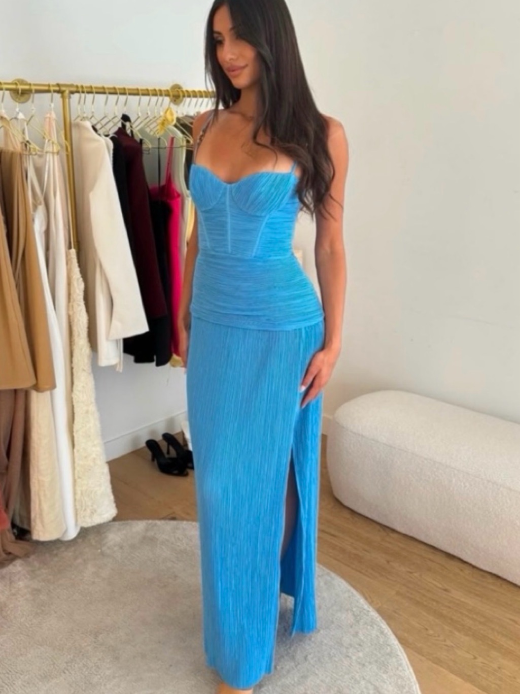 Manning Cartell Double Time Pleat Dress Cerulean Blue Uk 8/ Us 4 — image 4 of 4